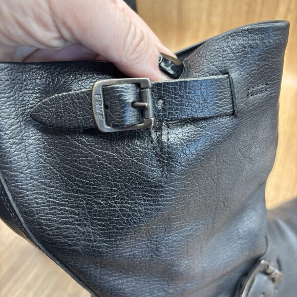 Frye Veronica Short Black Leather Short Moto Biker Boots Size 7.5 B - Picture 14 of 15